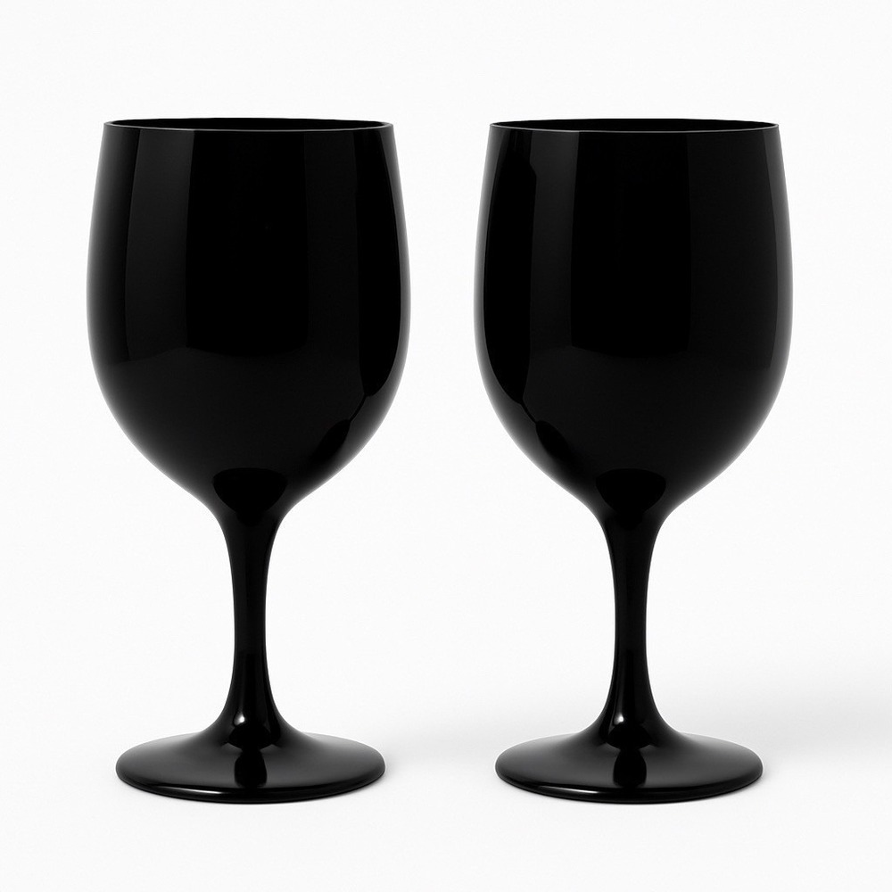 Artland Midnight Black 11 oz Water Goblets Set Of 2 Replacement Glasses (6 Ava)